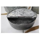 Mess Kit Canteen Set - Galvanized Tin with Strap & Perforated Sides