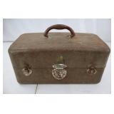 Fishing tackle box & rusted chest - Vintage green tackle box with lures