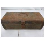 Tool Box - Vintage Steel with Divided Top Tray