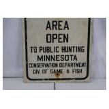 Wildlife Management Area Sign - Minnesota Conservation Dept.