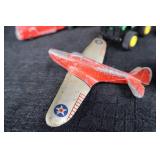 Vintage Tin Toy Vehicles - Assorted Lot of Cars, Trucks, Plane