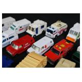 Die-cast toy vehicles - assorted emergency & service trucks