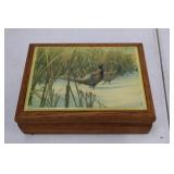 Wooden Keepsake Box - Pheasants Forever Habitat Print Long Shadows Gary Moss