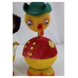 Chick Figurines on Egg Bases - Spring-Neck Display Set