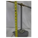 Desk Lamp - Adjustable Arm with Brass Hardware & Gray Shade