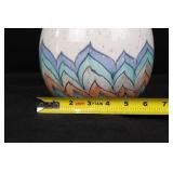 Ceramic Vase - Zigzag Teal Blue Orange Pattern