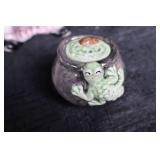 Salt & Pepper Shaker Set - Witch Figure & Frog Jar (Ceramic) 1992