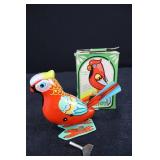 Wind-Up Parrot Bird Toy - Jumping Action (Includes Key)