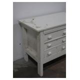 Wood Cabinet - White Painted, 3-Drawer + Open Shelf