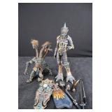 Galoob Golden Girl Dragon Queen & Turquoise Guardian Figures - Shield & Swords