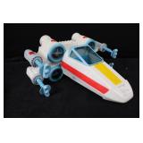 Vintage Spacecraft Toy - White & Blue with Red/Yellow Stripes