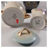 Lot of Glass  Plated salt and pepper shaker  Italian made vase