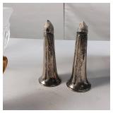 Lot of Glass  Plated salt and pepper shaker  Italian made vase
