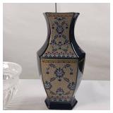 Lot of Glass  Plated salt and pepper shaker  Italian made vase