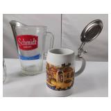 Vintage Schmidt Beer Pitcher & Bavarian Beer Stein