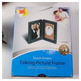 Doll house Thread Holder and Vintage Pin Cushion and Suede wallet with touchscreen talking picture frame