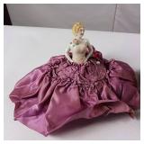 Doll house Thread Holder and Vintage Pin Cushion and Suede wallet with touchscreen talking picture frame