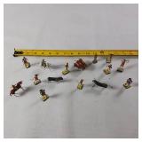 15 pc Rare Bull Fighting Set Miniature Clay and Wire Figures