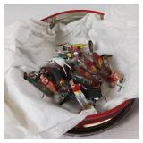 15 pc Rare Bull Fighting Set Miniature Clay and Wire Figures