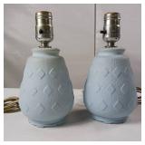 German Black Forest Hand Painted Trivet plus two 8 inch Lamps