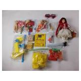 Little Red Riding Hood (porcelain) and other childrens toys, games, Vintage Mattell doll house furniture (1968)