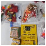 Little Red Riding Hood (porcelain) and other childrens toys, games, Vintage Mattell doll house furniture (1968)