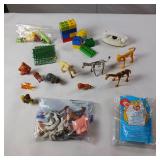 Bendy Legs and other farm animals  Nook the Husky  Beanie Baby  Legos