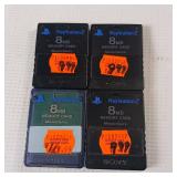 8 MB, x4 - Playstation 2 memory cards, magic gate Sony brand. 