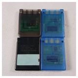 8 MB, x3 - Playstation 2 memory cards, magic gate Sony brand. One extra, size not marked - 4 total