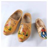 Vintage - Authentic Dutch Holland - real wooden clogs - shoes - Hand painted - size 23 - one decorative wall hanging clog. 
