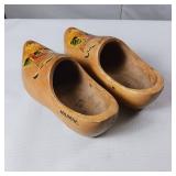 Vintage - Authentic Dutch Holland - real wooden clogs - shoes - Hand painted - size 23 - one decorative wall hanging clog. 