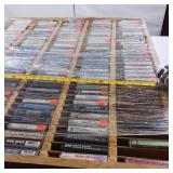 36 x 32 inches Large Lot of Cassette Tapes in Wooden Display Case