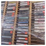 36 x 32 inches Large Lot of Cassette Tapes in Wooden Display Case