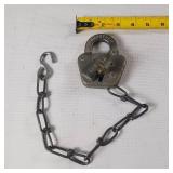 Vintage Oversize Sioux Line Railroad Switch Collectible Kleine Elkhart Lock With Original Key