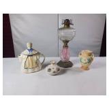 Antique Oil Lamp - Nice vase - Granny Annie 1940