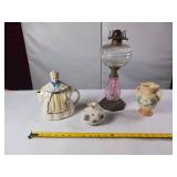Antique Oil Lamp - Nice vase - Granny Annie 1940