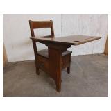 Antique School House Desk with Side Drawer