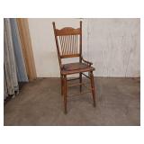 Vintage Wooden Tall Stool with padded seat