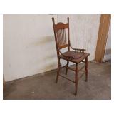 Vintage Wooden Tall Stool with padded seat