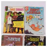 Lot of 4 vintage comics - Twilight Zone Three Stooges - The Phantom and Abbot and Costello