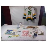 Sports Memorabilia - North Star Jersey - Mount Rushmore Bat - Homer Hanky - Twins Cup and Flag - 1987 World Champs - Buttons Rod Carew Poster - Ticket stub 1992 Signed Baseball