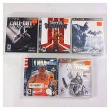 Play Station 3 PS3 Lot of Games 5 Total - Batman - unreal tournament - Call of Duty - Assassin