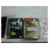 PS2 Games  Ghost Recon  Splinter Cell  Enemy Front  Medal of Honor 1-2-3- Rising Sun  Operation Spy  Dead Island  Strike Force Bowling