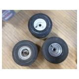 3 Lawn Mower Tires on Rims
