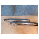 Motorcycle Exhaust Pipes and Helmet