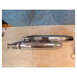 Motorcycle Exhaust Pipes and Helmet