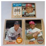 1968 Topps 3 Card Star Lot - Allen, Wilhelm, Cepeda - Vintage Baseball Cards