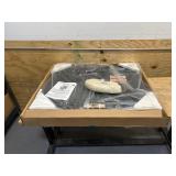 Pleasant Hearth Black Powder Coated Glass Fireplace Screen