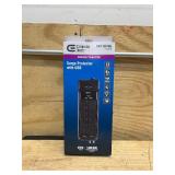 6 ft. 12-Outlet Surge Protector with Coax and USB RJ45, Black