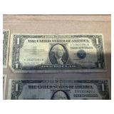 6 Washington One Dollar Silver Certificates